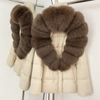 OFTBUY Big Real Fox Fur Collar Duck Down Coat Female New Winter Hooded Warm Down Clothes Women Natural Raccoon Fur Puffer Jacket