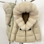 OFTBUY New Winter Clothing Puffer Jacket Women Parkas Waterproof Real Fox Fur Hooded Thick Warm 90% White Duck Down Coat Female