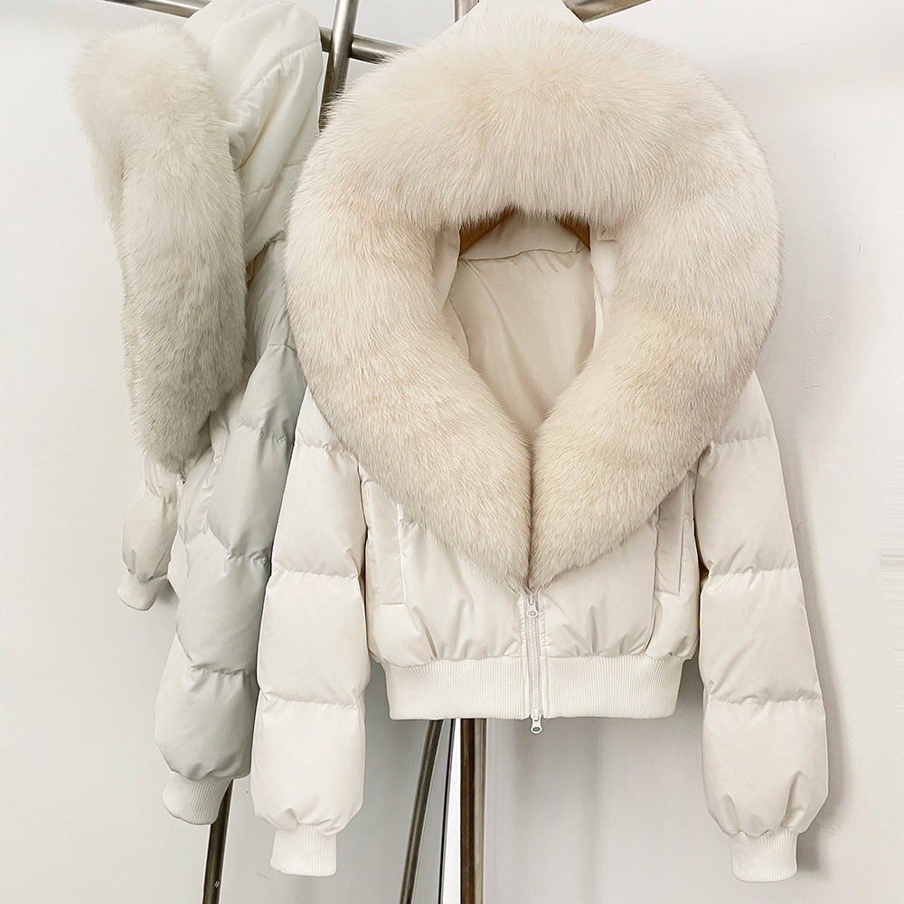 OFTBUY New Warm Thickened Autumn Winter Coat Women Short Real Fox Fur Duck Down Clothes for Women Natural Fur Puffer Coat Female