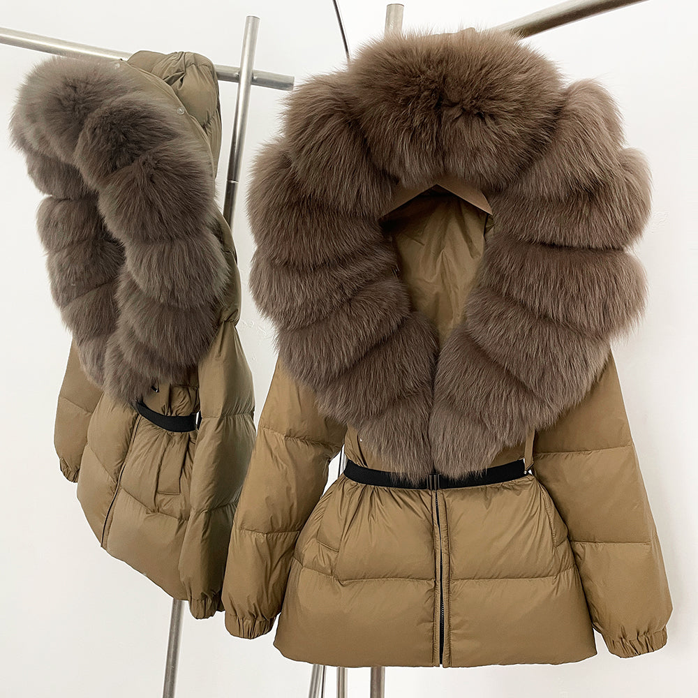 OFTBUY New Winter Clothing Puffer Jacket Women Parkas Waterproof Real Fox Fur Hooded Thick Warm 90% White Duck Down Coat Female