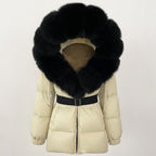 OFTBUY New Winter Clothing Puffer Jacket Women Parkas Waterproof Real Fox Fur Hooded Thick Warm 90% White Duck Down Coat Female