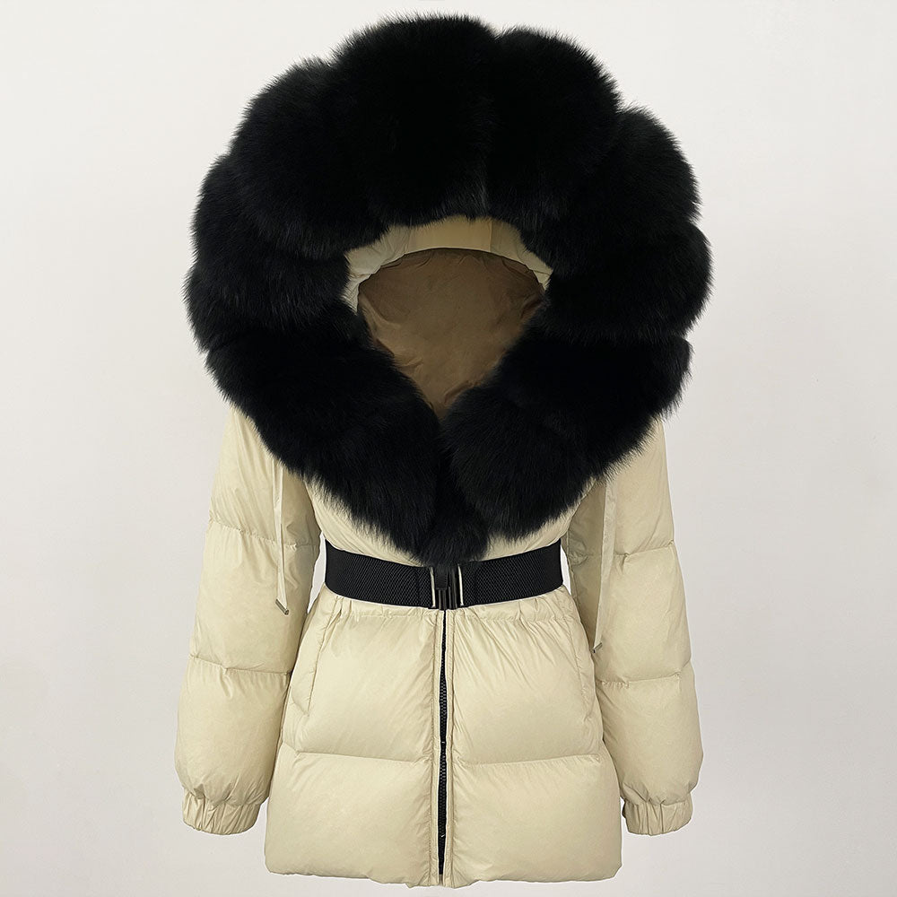 OFTBUY New Winter Clothing Puffer Jacket Women Parkas Waterproof Real Fox Fur Hooded Thick Warm 90% White Duck Down Coat Female