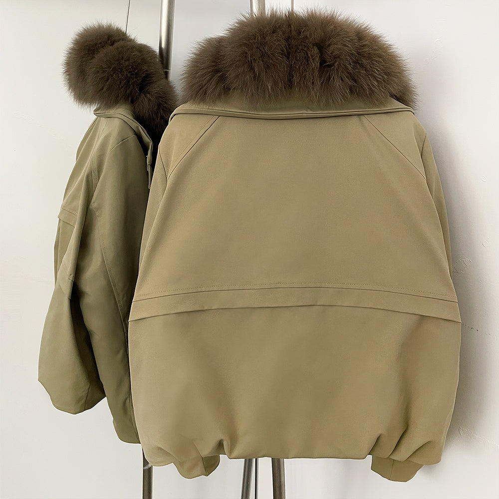 OFTBUY Women's Dcuk Down Coat with Big Real Fox Fur Collar New Winter Warm Thickened Clothing Female Natural Fur Puffer Jacket