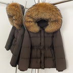 OFTBUY Hooded Long Sleeves Real Fur Duck Down Coat Female New Autumn Winter Warm Clothes Women Natural Fox Fur Puffer Jacket