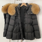 OFTBUY New Winter Hooded Slim Top Clothes Women Fashion Thick Warm Real Fox Fur Duck Down Coat Femlae Natural Fur Puffer Jacket