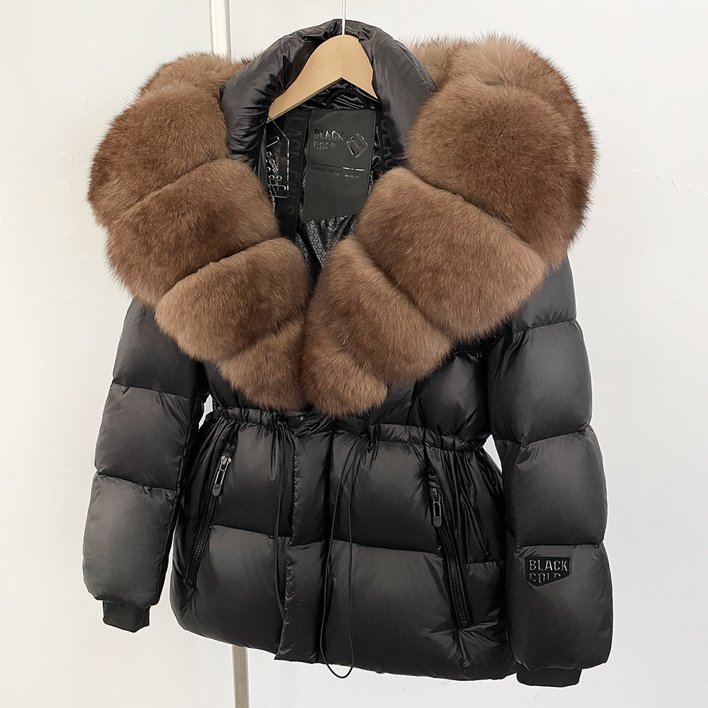 OFTBUY Big Real Fox Fur Coat Autumn Winter Clothes Women Warm Natural Fur White Goose Duck Jacket Female Hooded Puffer Jacket