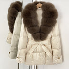 OFTBUY New Women's Winter Down Jacket Real Fox Fur Outer Clothes Female Luxury Duck Down Jacket Feather Coats and Parkas
