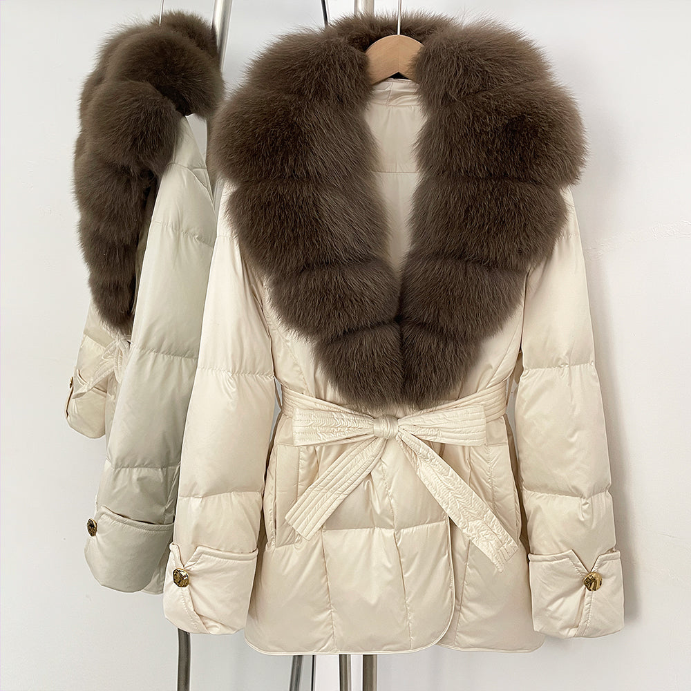 OFTBUY New Women's Winter Down Jacket Real Fox Fur Outer Clothes Female Luxury Duck Down Jacket Feather Coats and Parkas