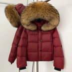 OFTBUY New Autumn Winter Top Clothing Women Tnickened Warm Fluffy Puffer Jacket Femlae Hooded Real Fox Fur Collar Down Caot