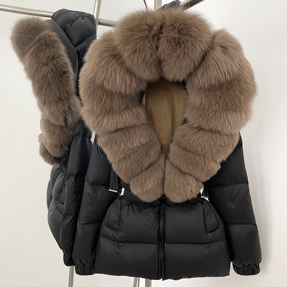OFTBUY New Winter Clothing Puffer Jacket Women Parkas Waterproof Real Fox Fur Hooded Thick Warm 90% White Duck Down Coat Female