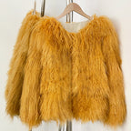 OFTBUY Warm Thick New Autumn Winter Luxury Outerwear Women's Camel Real Mongolian Sheep Fur Coat Curly Natural Fur Jacket Female