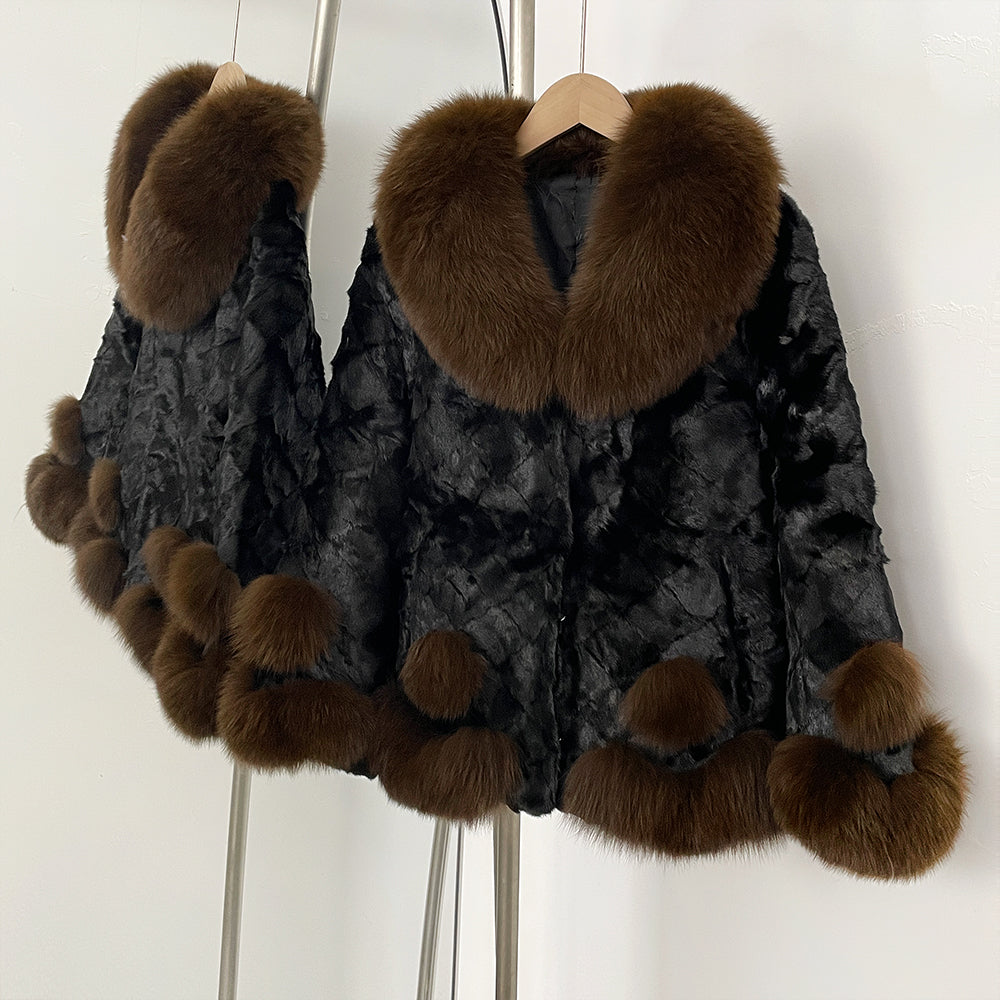 OFTBUY New Winter Thickened Warm Clothes Womwn Short Real Fox Fur Collar Jacket Female Luxury Natural Mink Fur Coat Outerwear