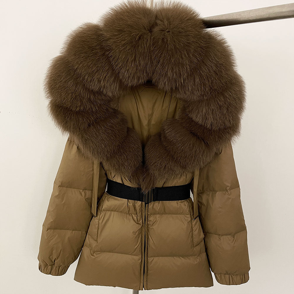 OFTBUY New Winter Clothing Puffer Jacket Women Parkas Waterproof Real Fox Fur Hooded Thick Warm 90% White Duck Down Coat Female
