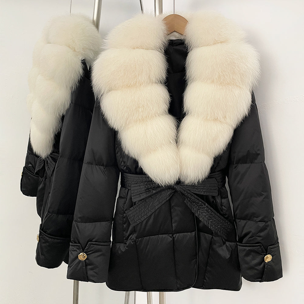 OFTBUY New Women's Winter Down Jacket Real Fox Fur Outer Clothes Female Luxury Duck Down Jacket Feather Coats and Parkas