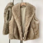 OFTBUY New Autumn Winter Clothes Women Thick Warm Artificial Fur Vest Coat Lapel Faux Fur Sleeveless Waistcoat Fake Fur Jakcet Female