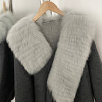 OFTBUY New Autumn Winter Double-sided Wool Jacket Elegant Real Fox Fur Collar 100% Wool Coat Female Woolen Blends Clothes Women