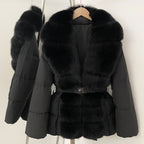 OFTBUY Big Natural Fox Fur Collar Puffer Jacket Female New Autumn Winter Thick Warm Clothes Women Fluffy Real Fur Duck Down Coat