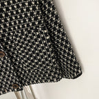 OFTBUY Women's Real Fox Raccoon Fur Collar Houndstooth Knit Cardigan Warm Winter Sweater Coat Female Luxury Elegant Outerwear