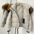 OFTBUY New Autumn Winter Top Clothing Women Tnickened Warm Fluffy Puffer Jacket Femlae Hooded Real Fox Fur Collar Down Caot