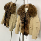 OFTBUY Warm Big Natural Fox Fur Collar Down Coat New Autumn Winter Clothing Women Waterproof Safai Real Fur Puffer Jacket Female
