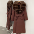 OFTBUY Real Fox Fur Collar Fluffy Puffer Jacket Female New Long Winter Down Clothing Women Thickened Warm White Duck Down Coat