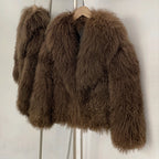 OFTBUY New Fashion Casual Clothes Women Winter Luxury Natural Fur Jacket Female Warm Thick V-neck Real Mongolia Sheep Fur Coat
