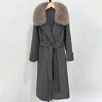 OFTBUY New Autumn Winter Long Clothing Women Natural Fur Woolen Jaket Female Fashion Warm Wool Coat with Real Fox Fur Collar