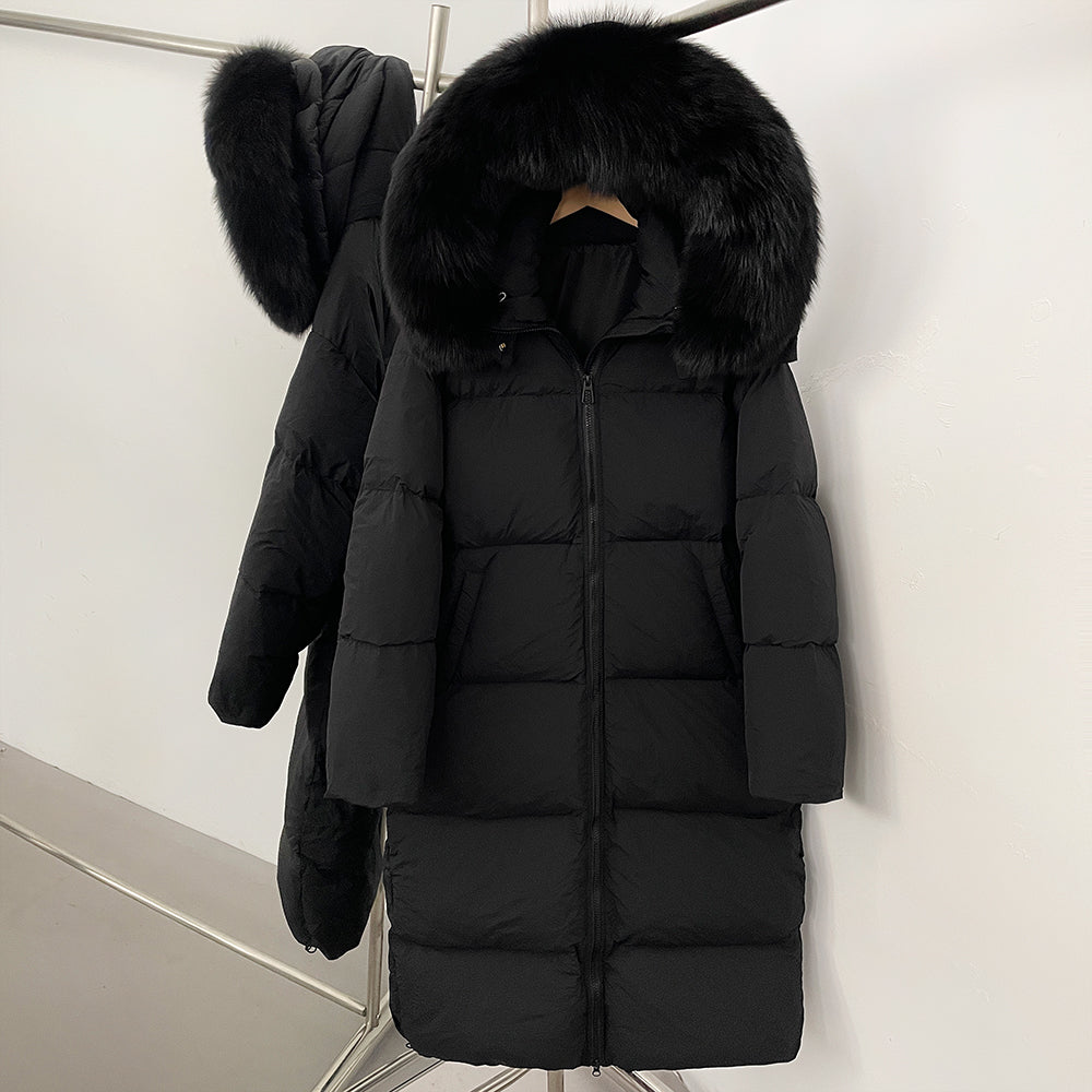 OFTBUY Duck Down Warm Windproof Puffer Coat New Women's Long Hooded Down Jacket Real Fur Collar Winter Thickened Parka Outerwear