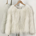 OFTBUY Warm Thick New Autumn Winter Luxury Outerwear Women's Camel Real Mongolian Sheep Fur Coat Curly Natural Fur Jacket Female