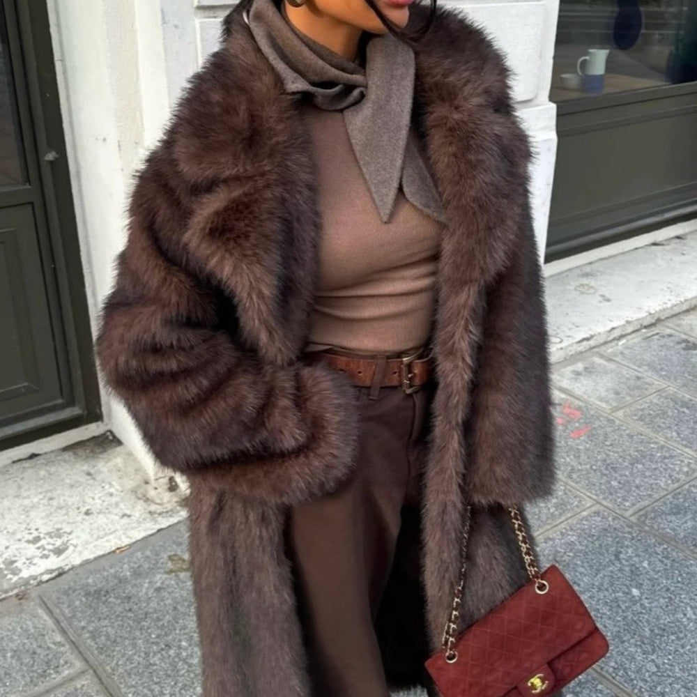 OFTBUY New Winter Clothes Women Fashion Long Warm Faux Fur Jacket Long Sleeve Artificial Fox Fur Coat Female Luxury Fake Fur Coat Lady