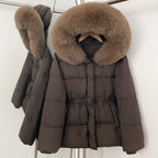 OFTBUY Hooded Long Sleeves Real Fur Duck Down Coat Female New Autumn Winter Warm Clothes Women Natural Fox Fur Puffer Jacket