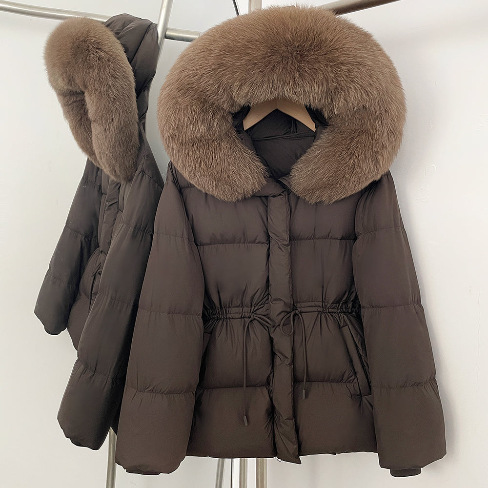 OFTBUY Hooded Long Sleeves Real Fur Duck Down Coat Female New Autumn Winter Warm Clothes Women Natural Fox Fur Puffer Jacket