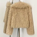 OFTBUY Warm Thicken Luxury Outerwear New Winter Clothes Female Women's Cozy Faux Mongolian Fur Short Coat Teddy Faux Fur Jacket