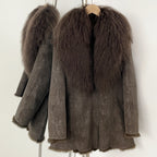 OFTBUY Medium Real Rabbit Fur Blend Coat Female New Winter Top Clothes Women Thickened Warm Natural Mongolia Sheep Fur Jacket