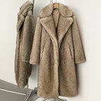 OFTBUY New Winter Clothes Women Fashion Long Warm Faux Fur Jacket Long Sleeve Artificial Fox Fur Coat Female Luxury Fake Fur Coat Lady