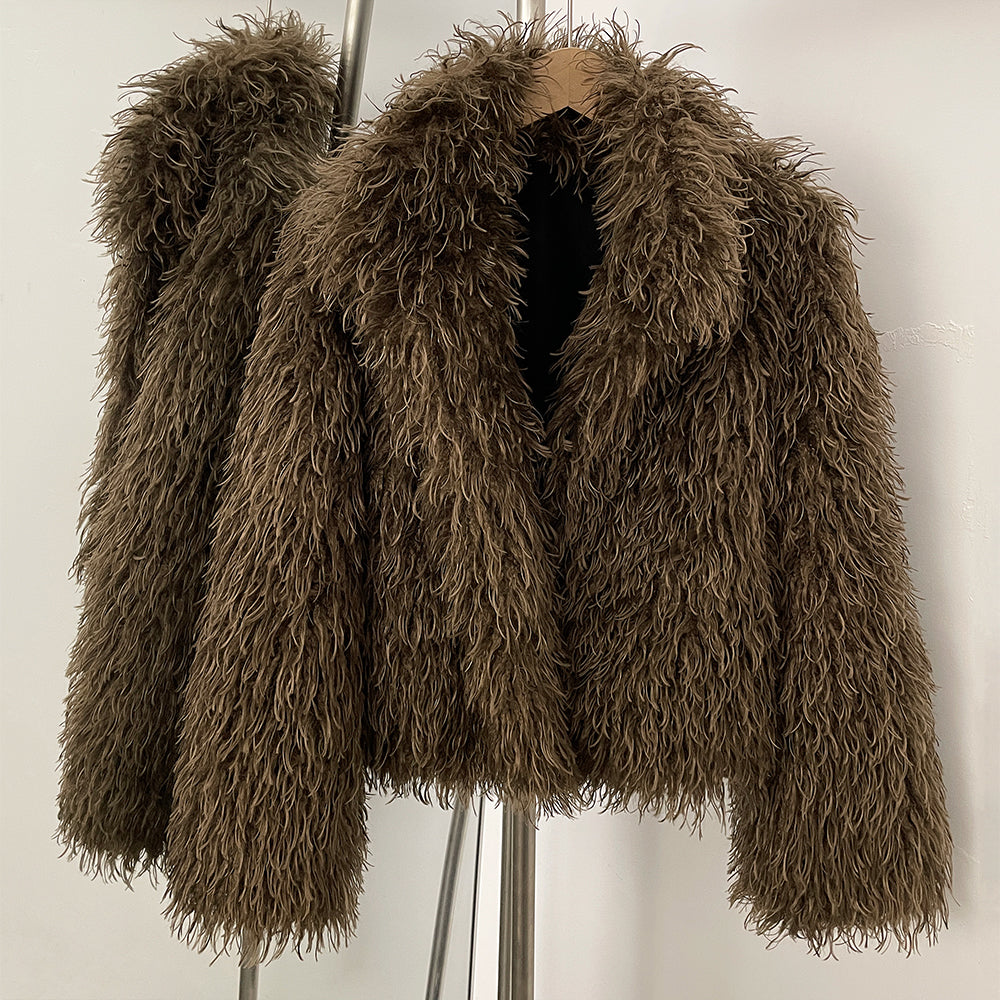 OFTBUY Wholesale Faux Fur Coat Female Artificial Mongolian Sheep Fur Fluffy Jacket Women New Winter Thickened Warm Outerwear Lady