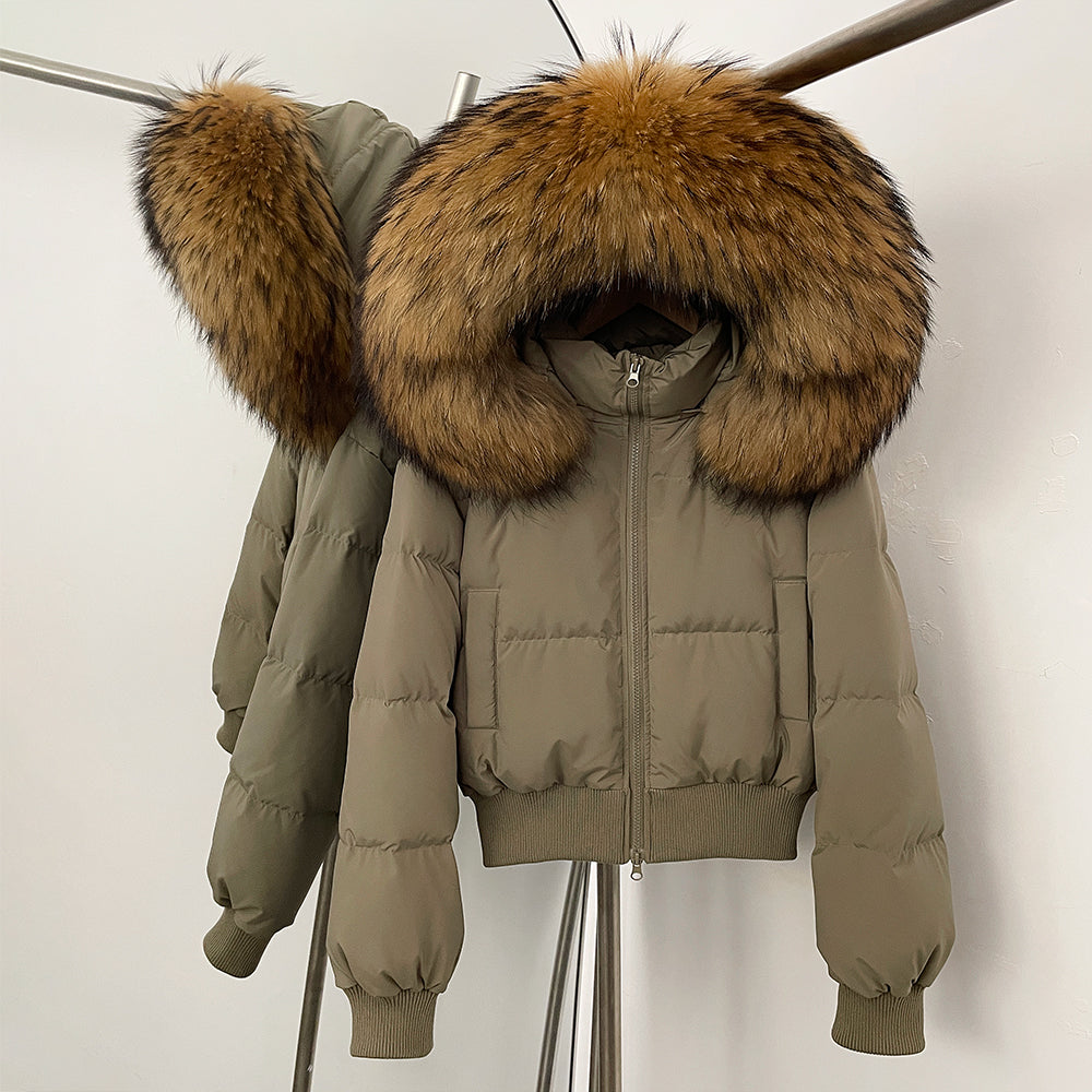 OFTBUY New Winter Short Hooded Top Down Clothes Women Fashion Natural Fox Fur Duck Down Coat Thickened Warm Puffer Jacket Female