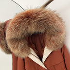 OFTBUY Long Hooded Real Fox Fur Collar Coat Women Waterproof Windproof Natural Rabbit Fur Inner Jacket New Thickened Warm Parker