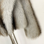 OFTBUY Luxury Oversized Lapel Faux Fur Jacket - Premium Vegan Fur Short Coat for Winter Glamour