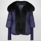 OFTUBY White Duck Down Jacket Winter Women Warm Loose Coat Natural Real Fox Fur Collar Thick Luxury Outerwear New Fashion