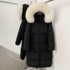 OFTBUY Duck Down Warm Windproof Puffer Coat New Women's Long Hooded Down Jacket Real Fur Collar Winter Thickened Parka Outerwear