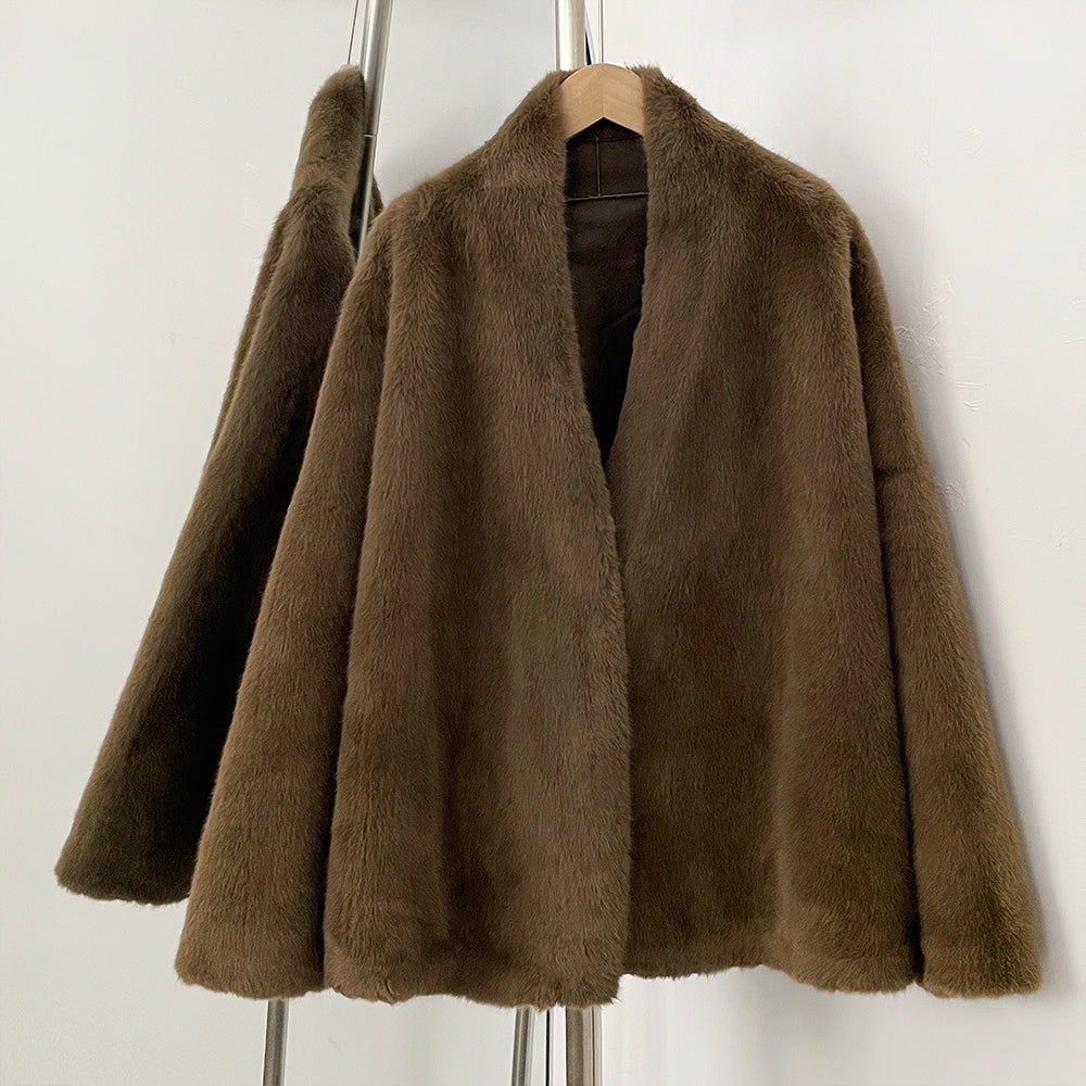 OFTBUY New Autumn Winter Loose Top Clothes Women Fahsion Thickened Warm Faux Fur Coat Female Long Sleeves Fluffy Artificial Fur Jacket