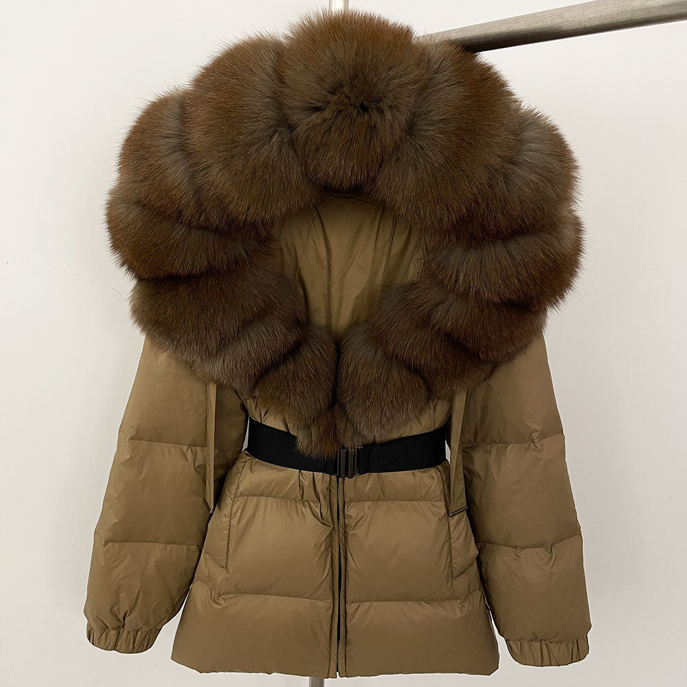 OFTBUY New Winter Clothing Puffer Jacket Women Parkas Waterproof Real Fox Fur Hooded Thick Warm 90% White Duck Down Coat Female