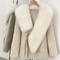OFTBUY New Autumn Winter Double-sided Wool Jacket Elegant Real Fox Fur Collar 100% Wool Coat Female Woolen Blends Clothes Women