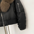 OFTBUY Short Thickened Warm Puffer Jacket Female New Autumn Winter Real Fox Fur Collar Clothes Women Natural Fur Duck Down Coat