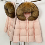 OFTBUY Hooded Long Sleeves Real Fur Duck Down Coat Female New Autumn Winter Warm Clothes Women Natural Fox Fur Puffer Jacket