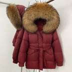 OFTBUY Hooded Real Fox Fur Down Coat Female New Autumn Winter Top Clothes Women Thickened Warm Natural Fur Fluffy Puffer Jacket
