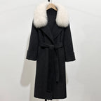OFTBUY New Autumn Winter Long Clothing Women Natural Fur Woolen Jaket Female Fashion Warm Wool Coat with Real Fox Fur Collar