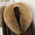 OFTBUY Fashion Short Warm Wool Coat with Real Fox Fur Collar New Autumn Winter Clothes Women Luxury Woolen Jacket Outerwear
