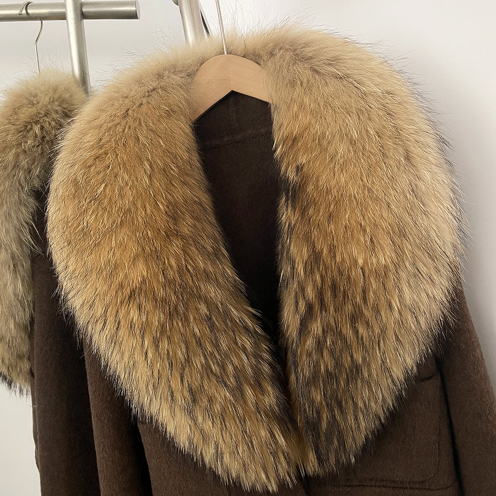 OFTBUY Fashion Short Warm Wool Coat with Real Fox Fur Collar New Autumn Winter Clothes Women Luxury Woolen Jacket Outerwear